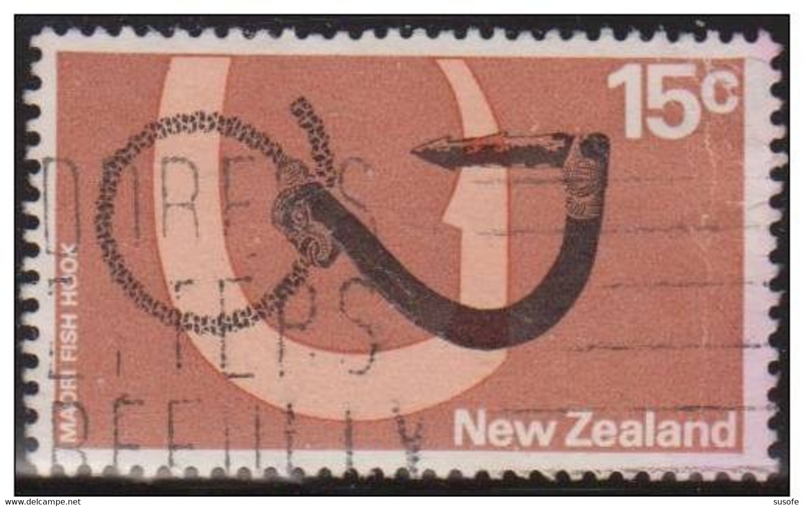 Nueva Zelanda 1971 Scott 450 Sello º Anzuelo Maori Fish Hook Michel 529x Yvert 527 New Zealand Stamps Timbre Nouvelle - Oblitérés