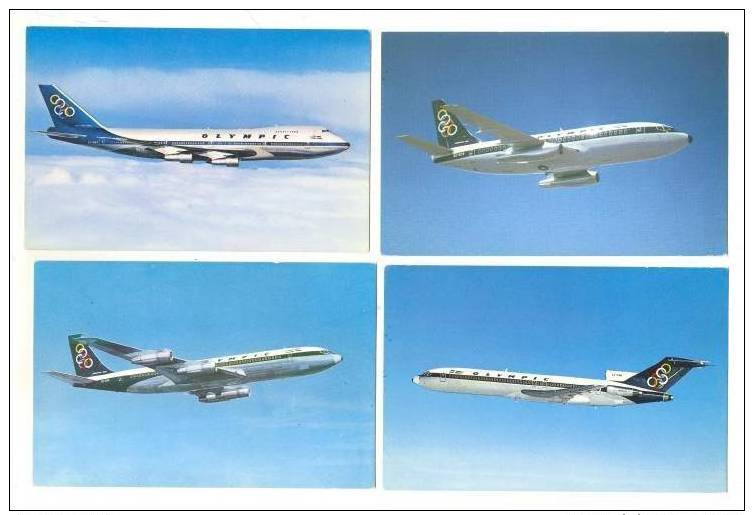 4 PC LOT, Views Of Olympic Airways Boeing Jets, 40-60s - 1946-....: Moderne
