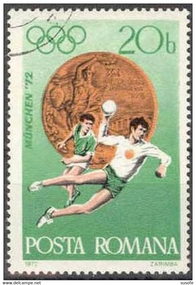 Rumania 1972 Scott 2382 Sello * Sports Juegos Olimpicos Munich Balonmano Olimpics Munchen Bronce Handball Michel 3061 - Nuevos