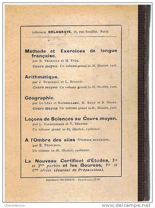 LIVRE SCOLAIRE : S Et M. CHAULANGES : HISTOIRE DE FRANCE COURS MOYEN COUVERTURE ILLUSTREE PAR SOURIAU 1946 - 6-12 Ans