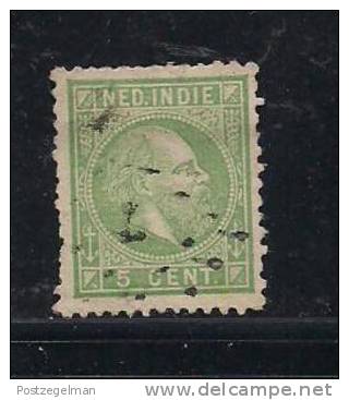 NEDERLANDS INDIE 1870 Used Stamp(s) Willem III 5 Cent Green Nr. 8 - Netherlands Indies