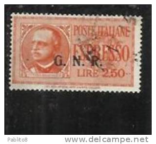 ITALY KINGDOM ITALIA REGNO REPUBBLICA SOCIALE RSI 1944 ESPRESSO GNR LIRE 2,50 USED - Exprespost