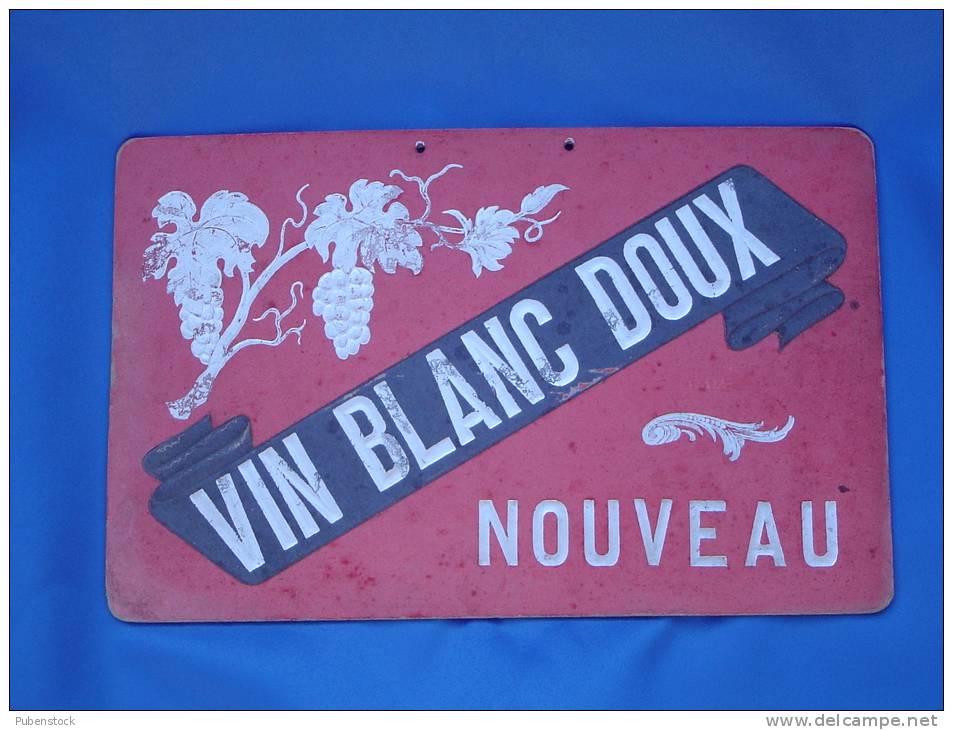 Plaque En Carton "VIN BLANC DOUX" - Pappschilder