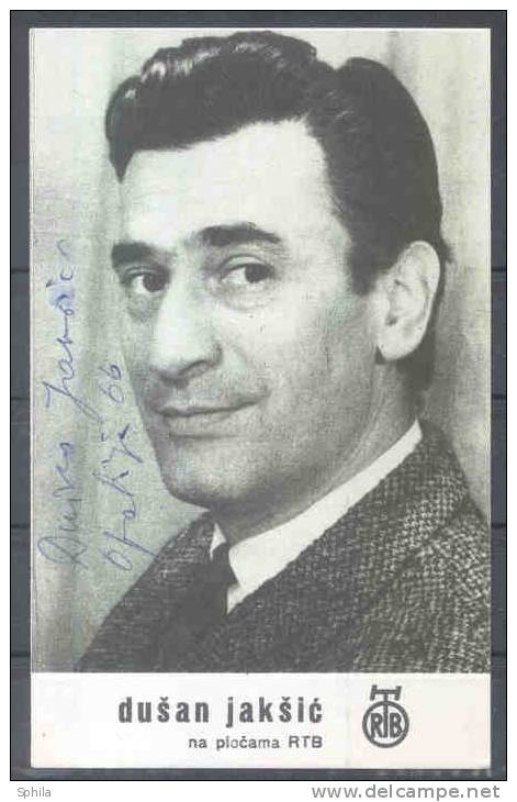 Dušan Jakši&#263; – Inscribed And Signed 3” X 5” Photo; A Smear Spot On The Signature, Four Small Tape Remnants On The B - Autres & Non Classés