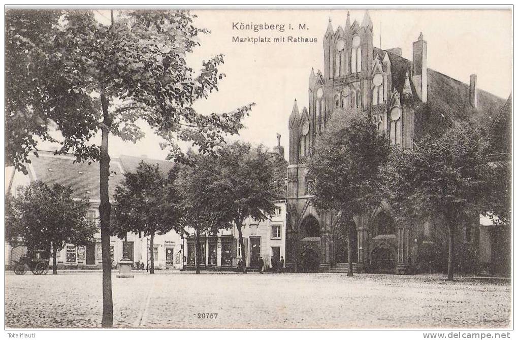 Königsberg In Der Mark Marktplatz Mit Rathaus Geschäfte Chojna 1907 Ungelaufen - Neumark