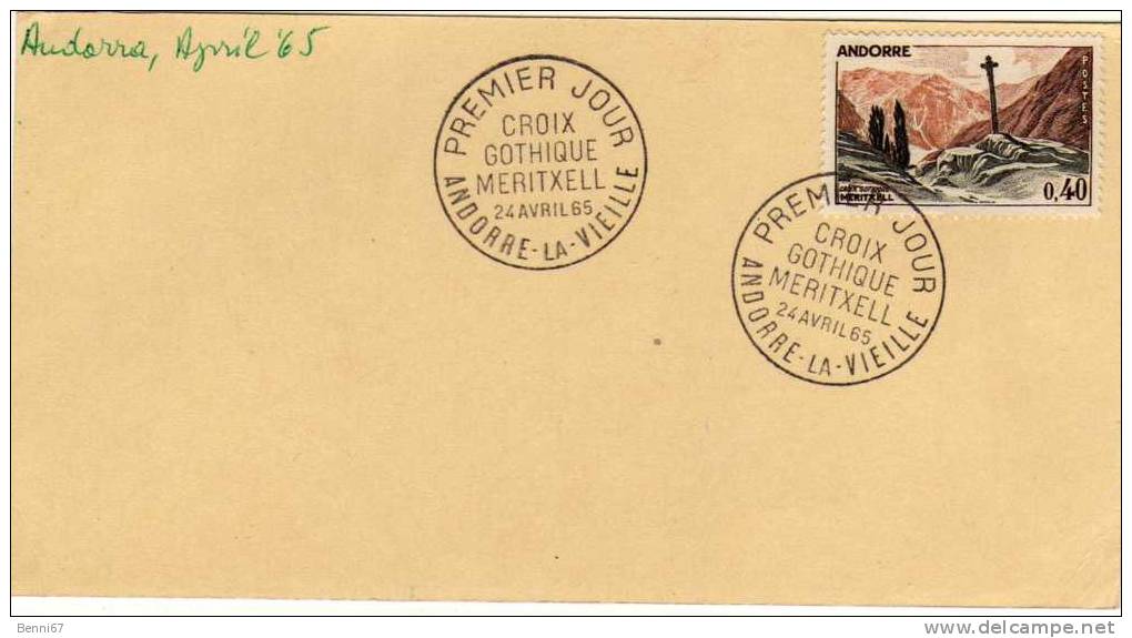 ANDORRE 1965 FDC - Brieven En Documenten