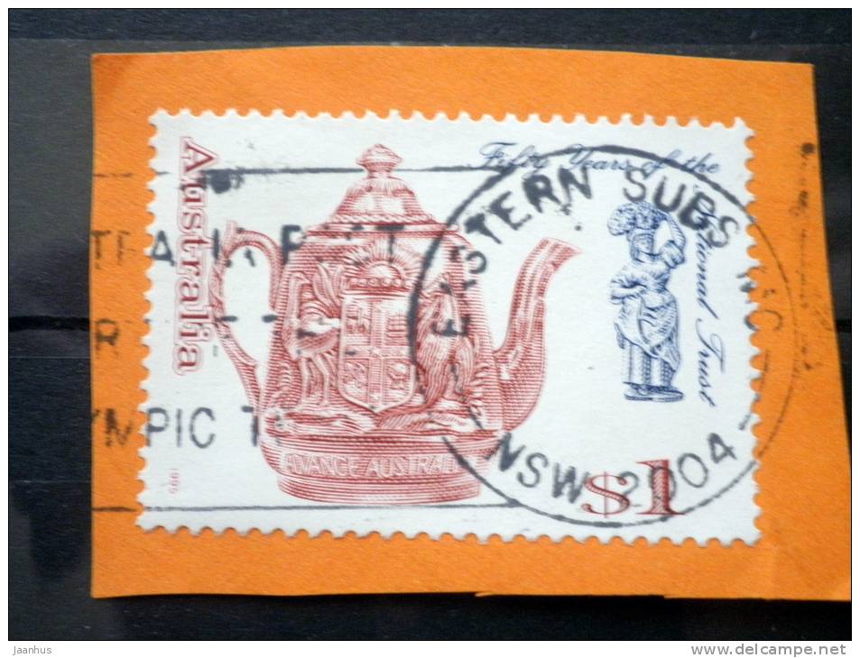 Australia - 1995 - Mi.nr.1464 - Used - 50 Years National Trust: Art Objects - Teapot, Statuette  - On Paper - Used Stamps