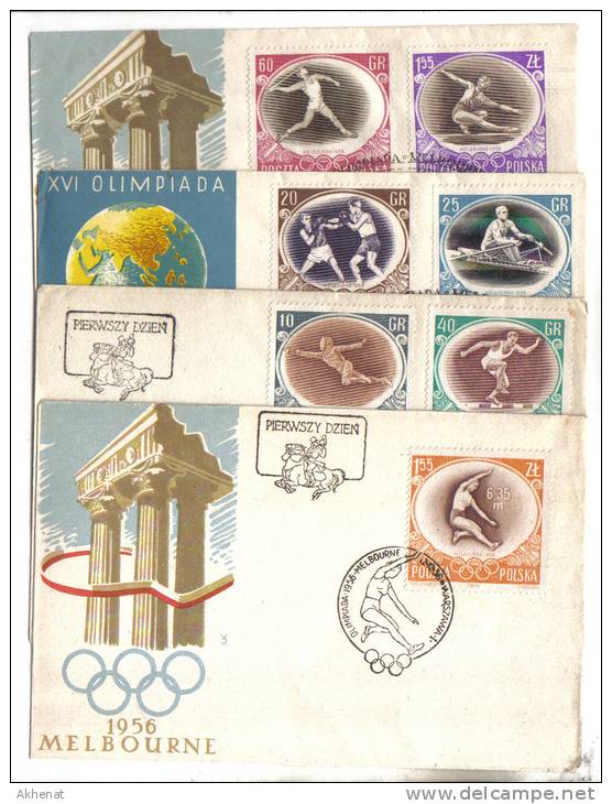 BOL1498 - POLONIA, Olimpiadi Di Melbourne N. 871/877 Su FDC - Estate 1956: Melbourne