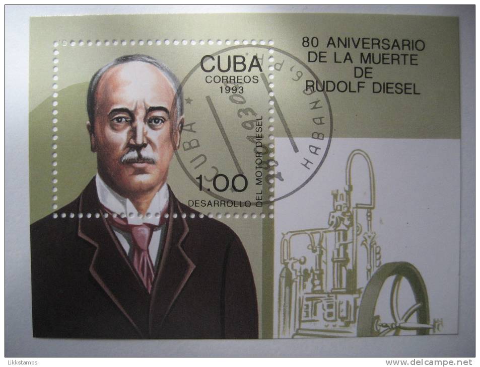 CUBA  1993   80th  DEATH  ANNIVERSARY  OF  RUDOLF  DIESEL   MINIATURE  SHEET - Other & Unclassified