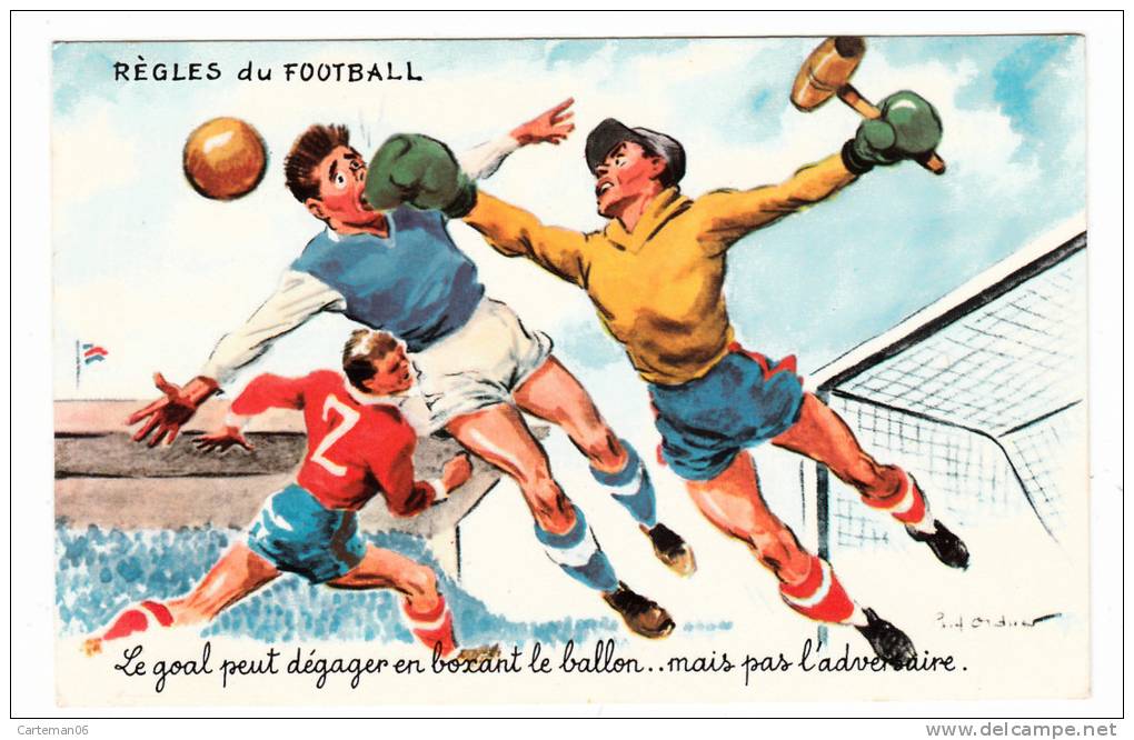 Illustrateur - Paul Ordner - Règles Du Football - Le Goal Peut Dégager En Boxant - Photochrom N° 1408 (foot-ball, Boxe) - Ordner, P.