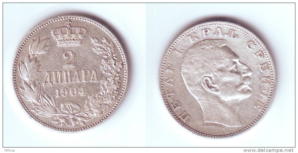 Serbia 2 Dinara 1904 - Serbia