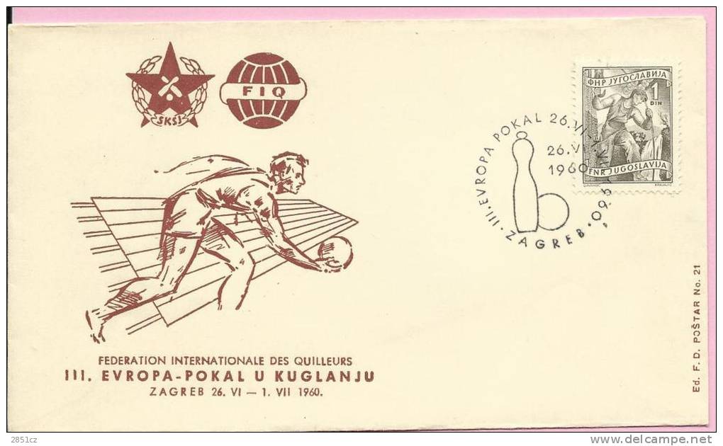 3rd EUROPA - CUP IN BOWLING, Zagreb, 26.6.1960., Yugoslavia, Cover - Pétanque