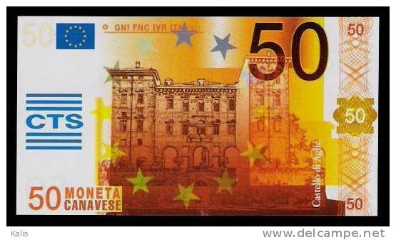 Test Note "CTS" Testnote, 50 EURO, Typ B = Large CAVANESE,  Beids. Druck, RRR, UNC - Other & Unclassified