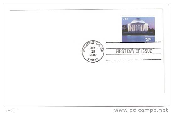 FDC Jefferson Memorial $3.85 - Scott # 3647 - 2001-2010