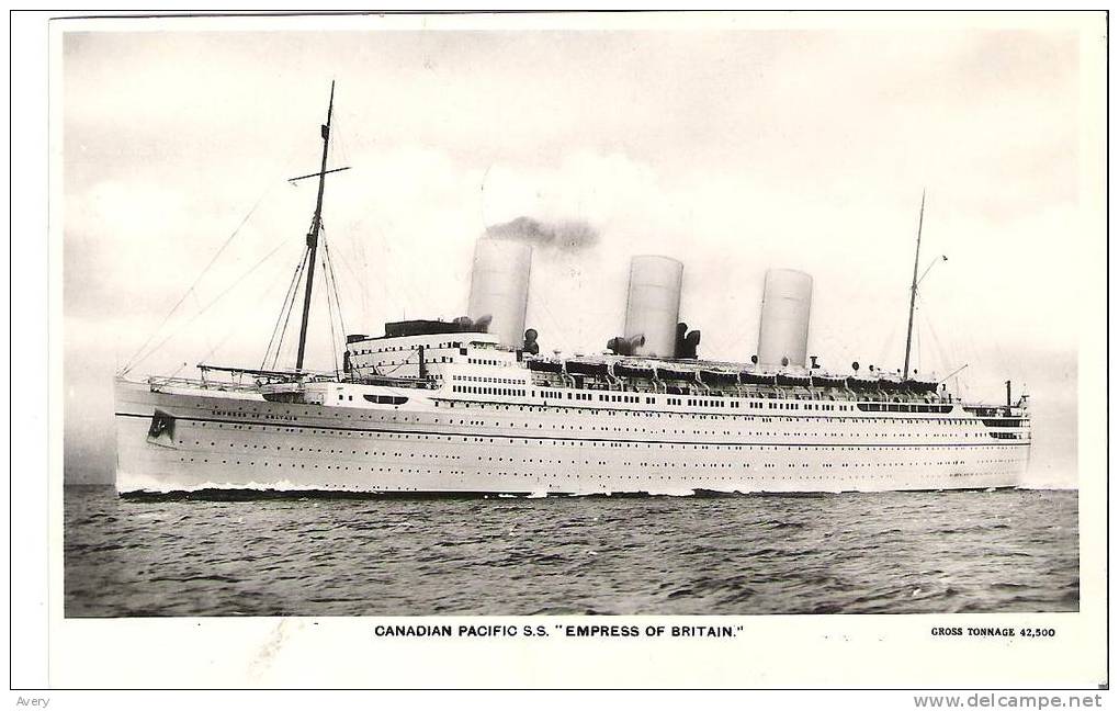 Canadian Pacific S. S. "Empress Of Britain"  Real Photograph - Steamers