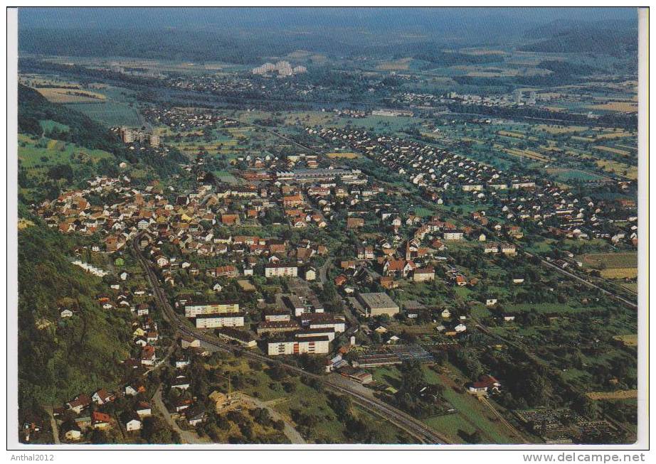 Flugzeugaufnahme 7889 Grenzach-Whylen Hochhaus Wohngebiet Sportplatz 70er - Grenzach-Whylen