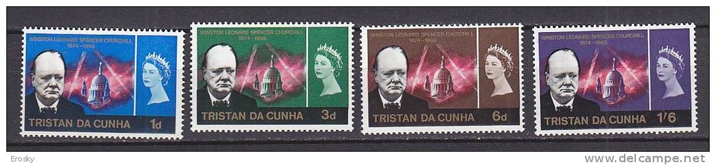 D0319 - BRITISH COLONIES TRISTAN DA CUNHA Yv N°89/92 ** CHURCHILL - Tristan Da Cunha
