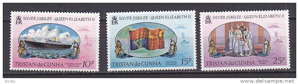D0320 - BRITISH COLONIES TRISTAN DA CUNHA Yv N°212/14 ** SILVER JUBILEE - Tristan Da Cunha