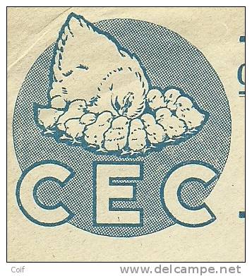 339+341 Op Brief Met Stempel BRUXELLES Met Ilustratie "Comptoir Des Eleveurs Et Des Chatelains" (Kippen / Poulet) - 1932 Ceres Und Mercure