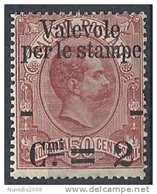 1890 REGNO VALEVOLE PER LE STAMPE 2 SU 50 CENT MH * - RR10137 - Nuevos