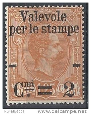 1890 REGNO VALEVOLE PER LE STAMPE 2 SU 1,25 LIRE MH * - RR10137 - Neufs