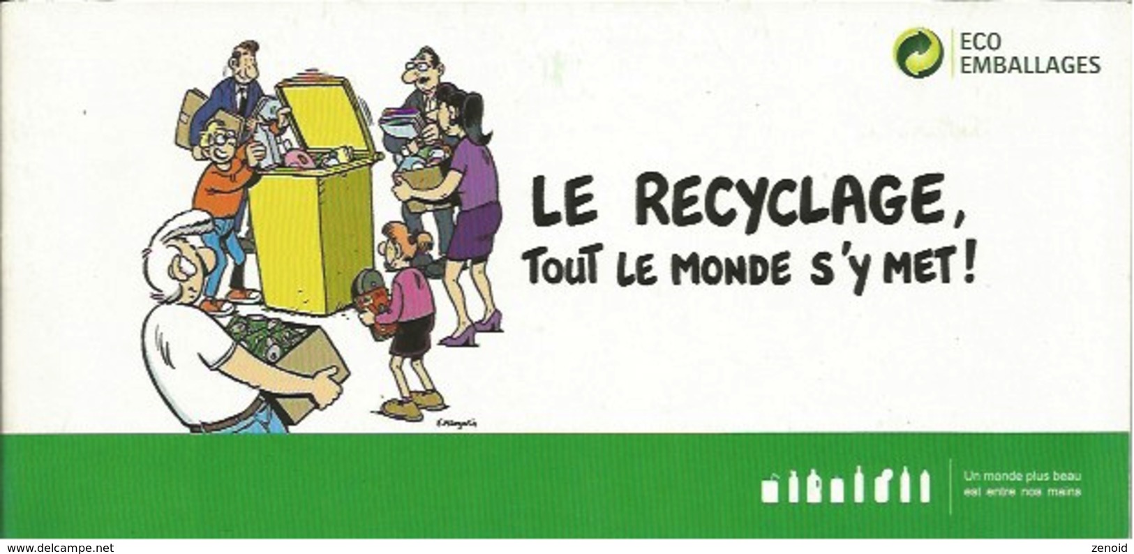 Livret Publicitaire Eco Emballages Illustré Par Margerin "Le Recyclage Tout Le Monde S'y Met !" - Margerin