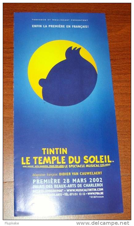 Maquette Promo Tintin Le Temple Du Soleil Le Spectacle Musical 28 Mars 2002 - Presseunterlagen