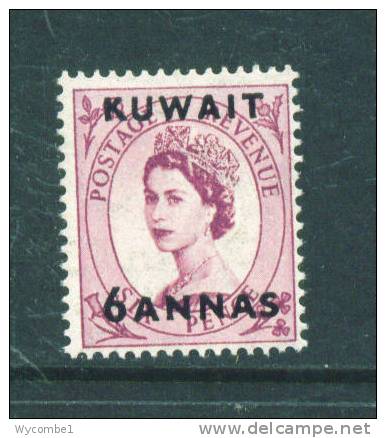 KUWAIT  -  1952  6a On 6d  Mounted Mint As Scan - Kuwait