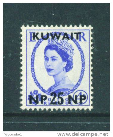 KUWAIT  -  1957  25np On 4d  Mounted Mint As Scan - Kuwait