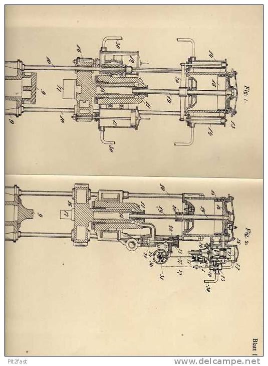 Original Patentschrift - Fa. Borsig In Tegel , 1902 , Dampfhydraulische Schmiedepresse , Steuerung , Presse !!! - Machines