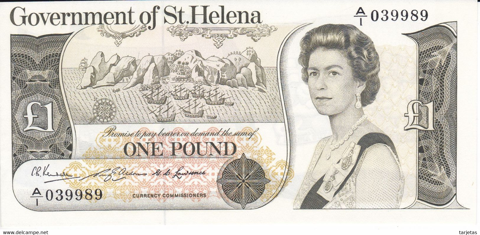 BILLETE DE LA ISLA SANTA HELENA DE 1 POUND DEL AÑO 1976  P-6a  NUEVO, SIN CIRCULAR  (BANKNOTE) - Isla Santa Helena