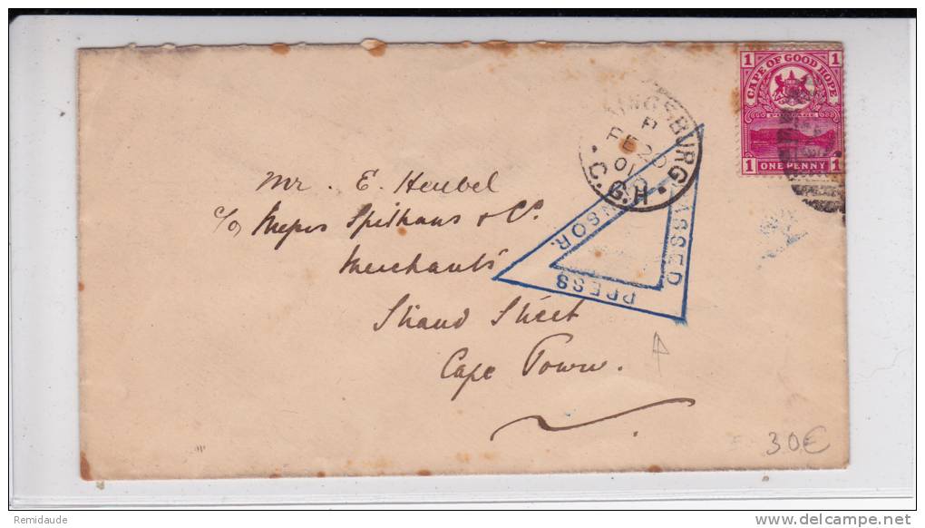 CAPE OF GOOD HOPE - 1901 - GUERRE DES BOERS - ENVELOPPE De KINGSBURG Pour CAPE TOWN Avec CENSURE - Cape Of Good Hope (1853-1904)