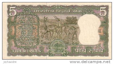 INDE  5 Rupees  Non Daté    Pick 56a  Signature 78    ***** QUALITE  XF ***** - Indien