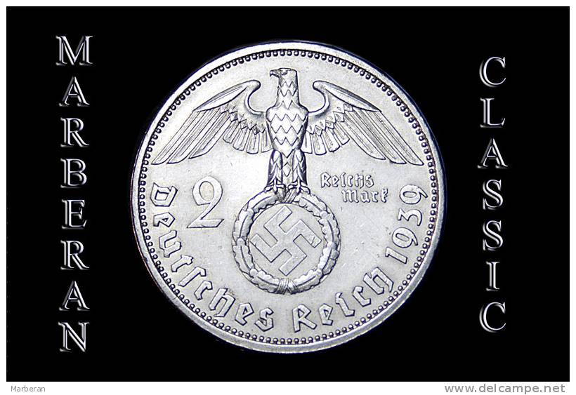 MONEDA DOS MARCOS DE PLATA ALEMANES DE 1939 - 2 Reichsmark
