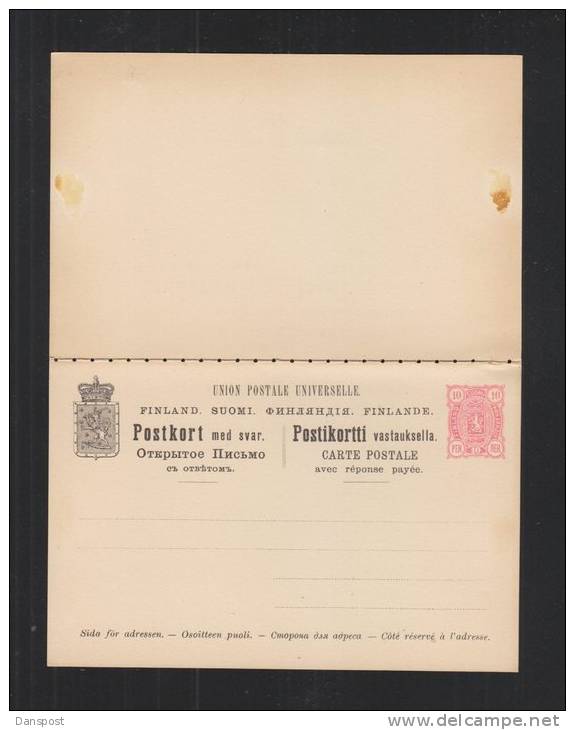 Finland Stationery With Reply Unused - Ganzsachen