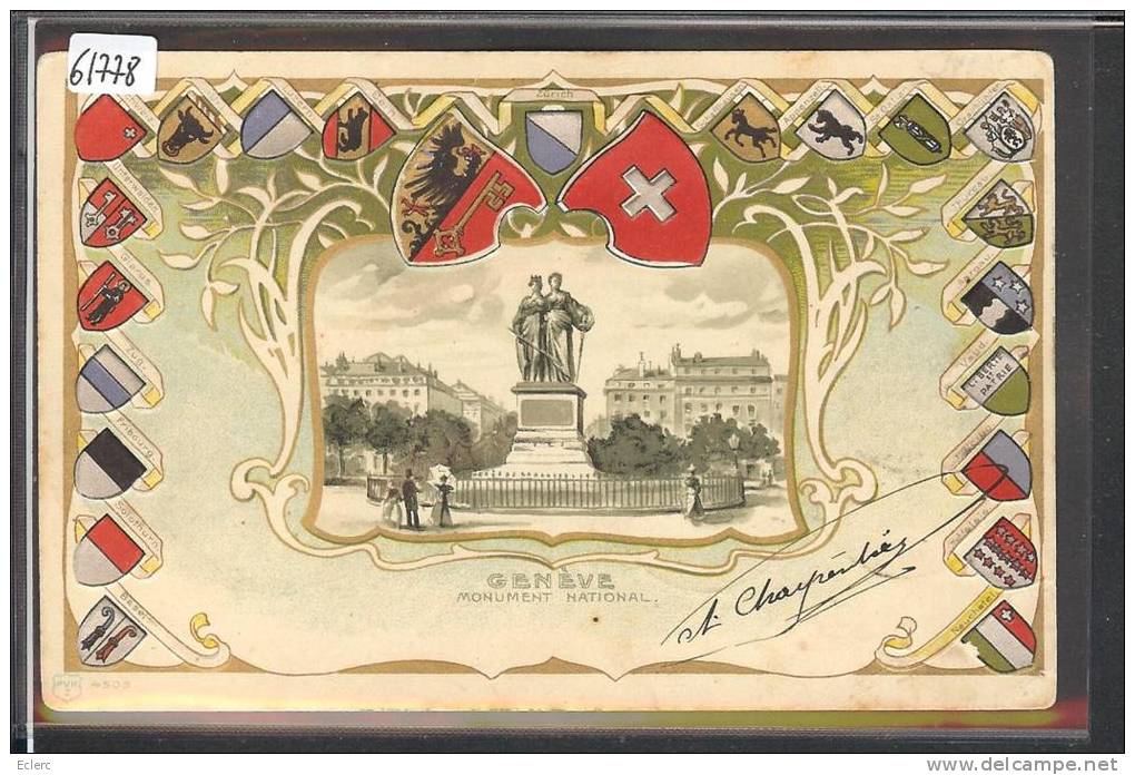 GENEVE - LES CANTONS SUISSES - CARTE EN RELIEF - PRÄGE KARTE - TB - Genève