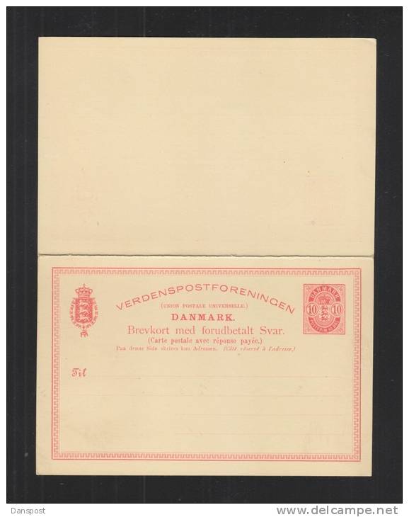 Denmark Stationery With Reply Unused - Postal Stationery