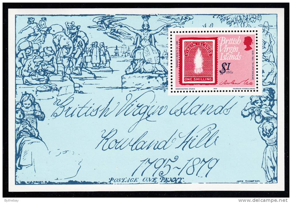 British Virgin Islands MNH Scott #363 Souvenir Sheet $1 BVI #8c - Sir Rowland Hill - Iles Vièrges Britanniques