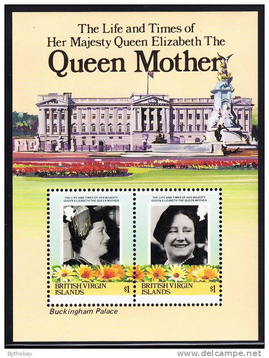 British Virgin Islands MNH Scott #517 Souvenir Sheet Of 2 $1 Queen Mother´s 85th Birthday - Iles Vièrges Britanniques