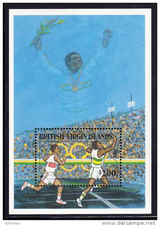 British Virgin Islands MNH Scott #612 Souvenir Sheet $2 Track - 1988 Olympics Seoul - Iles Vièrges Britanniques