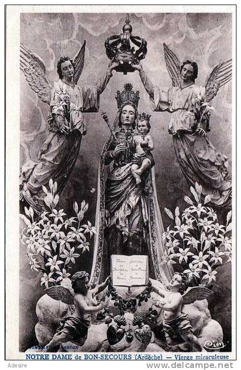 1920, NOTRE DAME De BON-SECOURS (Ardèche) - Vierge Miraculeuse, Um 1920, Karte Nicht Gelaufen - Engel