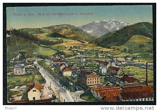 Bruck A. Mur. Blick Auf Bahnhofstrasse U Rennfald. - Bruck An Der Mur