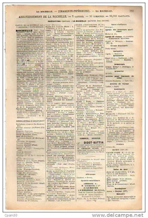 ANNUAIRE - 17 - Département Charente Inférieure - Année 1900 - édition Didot-Bottin - 36 Pages - Annuaires Téléphoniques