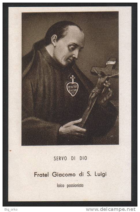 Venerabile Fratel Giacomo Di San Luigi (Giacomo Gianiel) / Passionista - (Firenze - Metà Novecento) - "Riproduzione" - Imágenes Religiosas