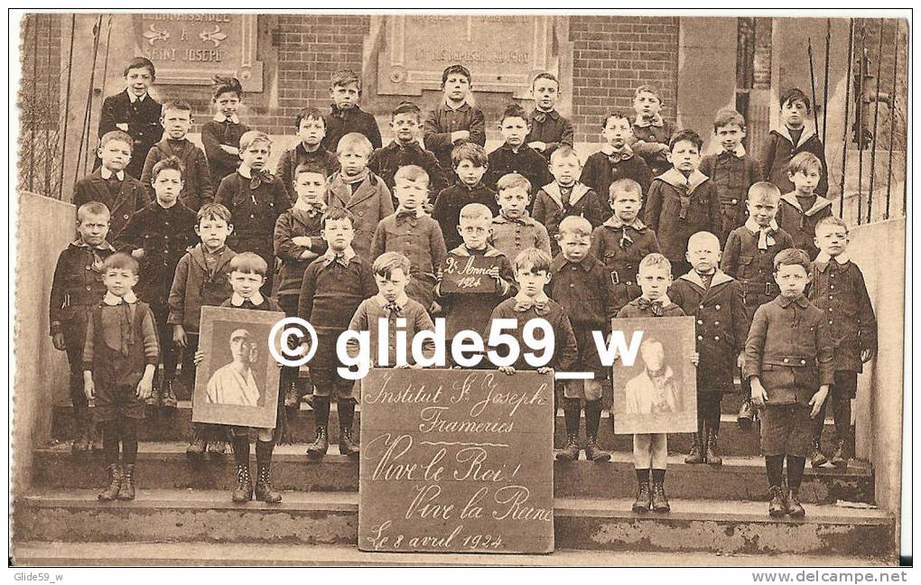 FRAMERIES - Institut St Joseph - Vive Le Roi, Vive La Reine - Le 8 Avril 1924 (animée) - 3 - Frameries