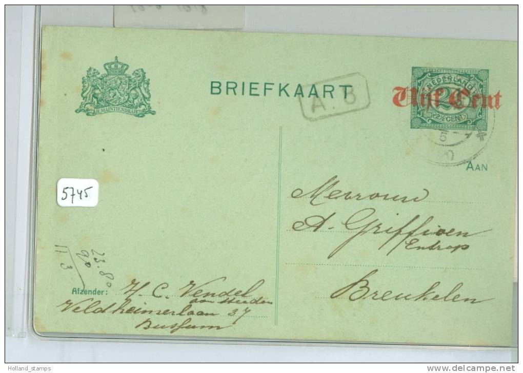 HANDBESCHREVEN BRIEFKAART Uit 1920 Van BUSSUM Naar BREUKELEN  (5745) - Postal Stationery