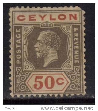 Ceylon MH Edward 50c , As Scan - Ceylon (...-1947)