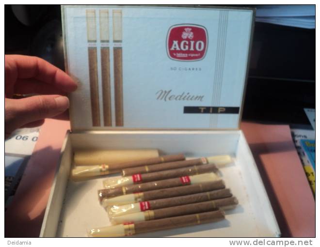 Vieille Boite De Cigares AGIO Medium Tip. - Tabaksdozen (leeg)