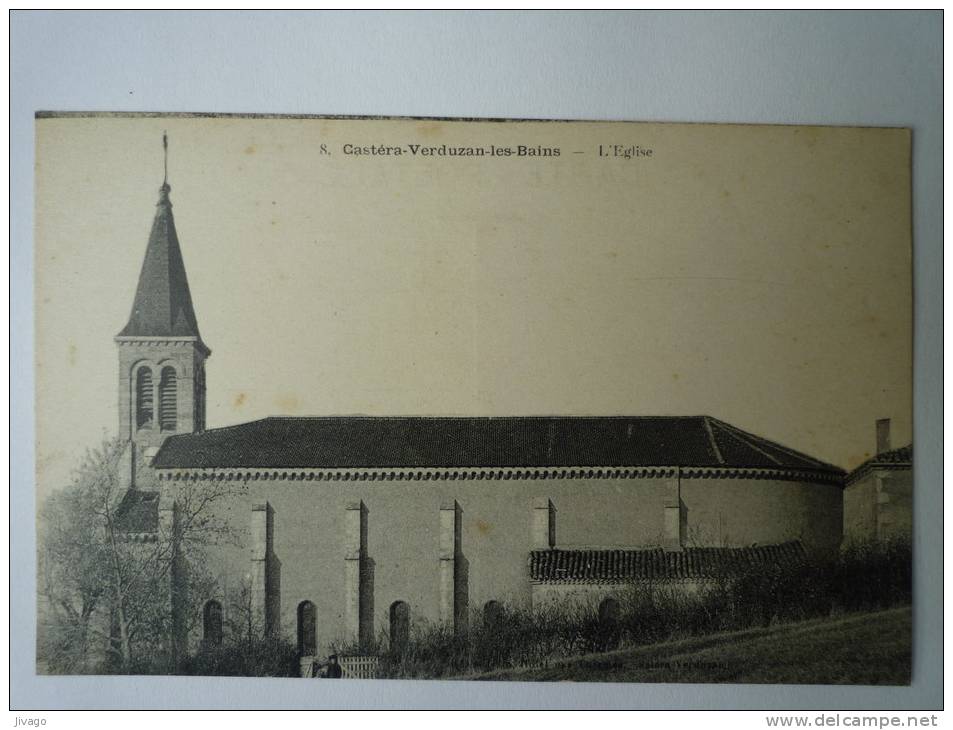 CASTERA-VERDUZAN-LES-BAINS  (Gers)  :  L'EGLISE - Castera