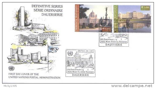 UN Wien - Mi-Nr 387/388 FDC (B851) - FDC